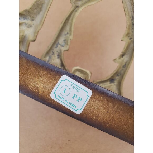 Vintage Solid Brass Ornate Wall Shelf - Vintage Ornate Brass & Wood Wall Shelf - - Picture 5 of 10